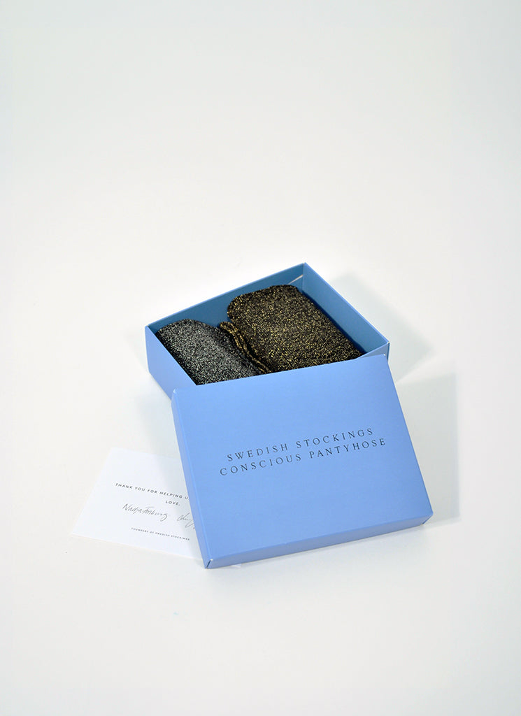 Geschenkset Lisa Lurex Socks silver/gold