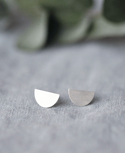 Silber Ohrstecker Moon
