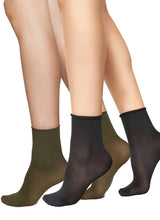 Lade das Bild in den Galerie-Viewer, Söckchen Judith Ankle Socks black/khaki
